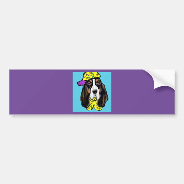 Basset Hound Autoaufkleber (Vorne)
