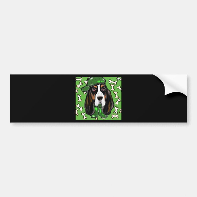 Basset Hound Autoaufkleber (Vorne)
