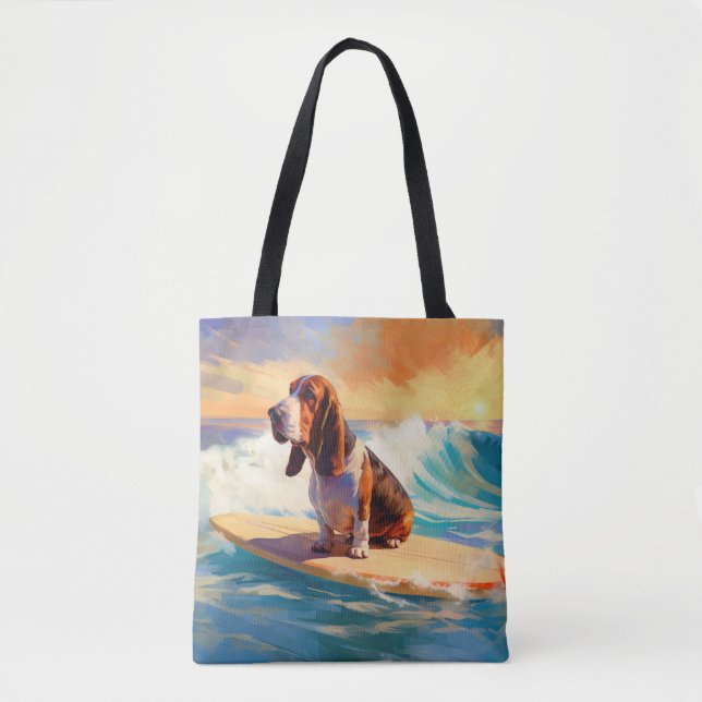 Basset Hound Beach Surfen Malerei (Vorderseite)