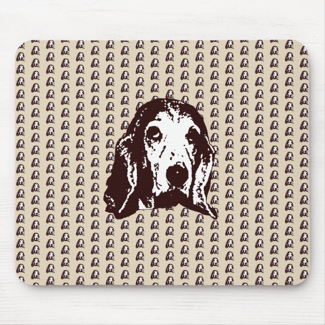 Basset Hound Big Face Mousepad (Vorne)