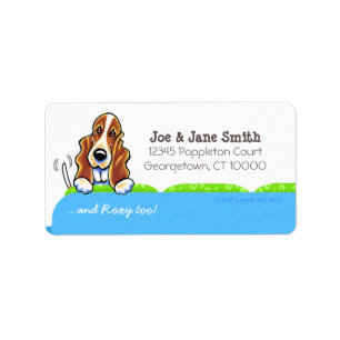 Basset Hound Blue Couch Name Personalisiert Adressaufkleber