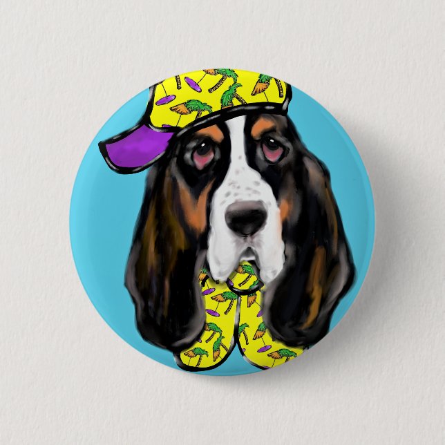 Basset Hound Button (Vorderseite)