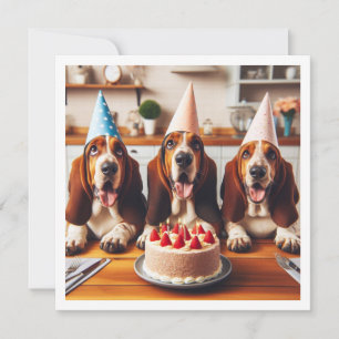 Basset Hound Card, Basset Hound Geburtstag Einladung
