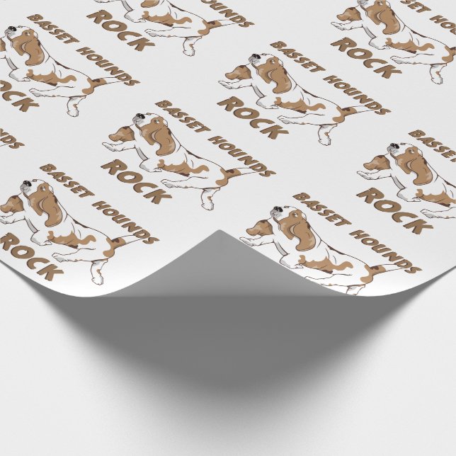 Basset-Hound-Cartoon Geschenkpapier (Ecke)