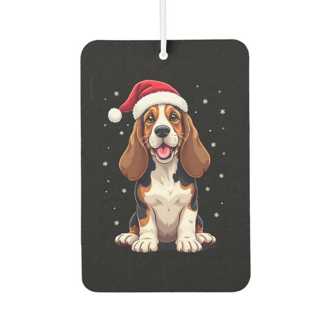 Basset Hound Christmas Tank Top Autolufterfrischer (Vorderseite)