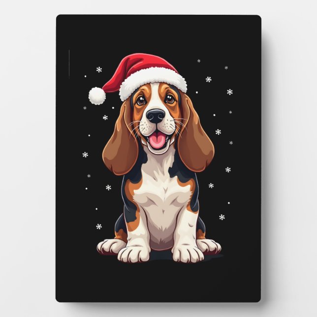 Basset Hound Christmas Tank Top Fotoplatte (Vorderseite)