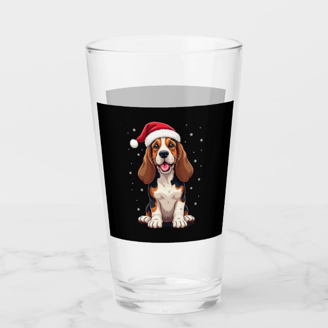 Basset Hound Christmas Tank Top Glas (Vorderseite)