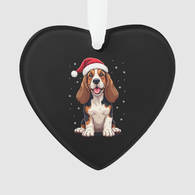 Basset Hound Christmas Tank Top Ornament (Vorderseite)