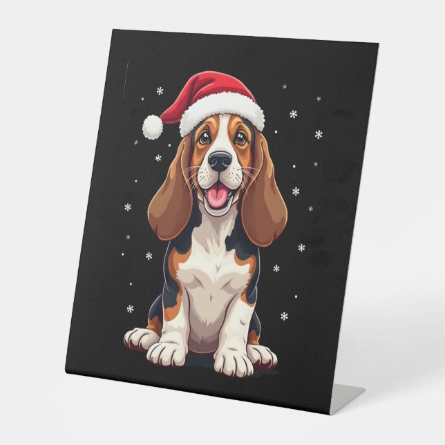 Basset Hound Christmas Tank Top Sockelschild (Vorderseite)