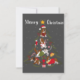 Basset Hound Christmas Tree Xmas Dog Lover  Dankeskarte