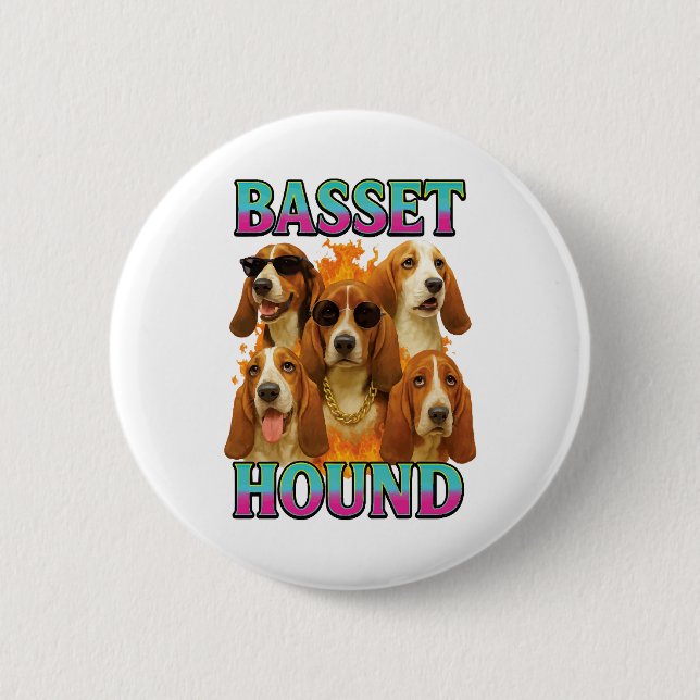 Basset Hound Copy Button (Vorderseite)