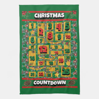 Basset Hound Countdown Weihnachtskalender Geschirrtuch