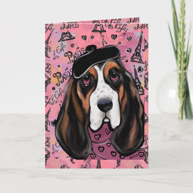 Basset Hound Dankeskarte (Vorderseite)