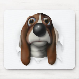 Basset Hound, das heraus sprengt Mousepad