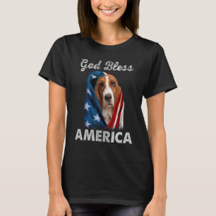 Basset Hound Dog American USA Flag 4. Juli Hund T-Shirt