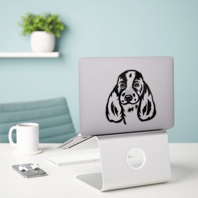 Basset Hound Dog Aufkleber (Laptop auf Schreibtisch)