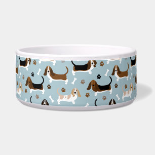 Basset Hound Dog Bones and Paws Bowl Napf