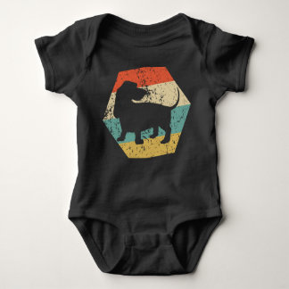 Basset Hound Dog Breed Retro Distressed Hexagon Baby Strampler