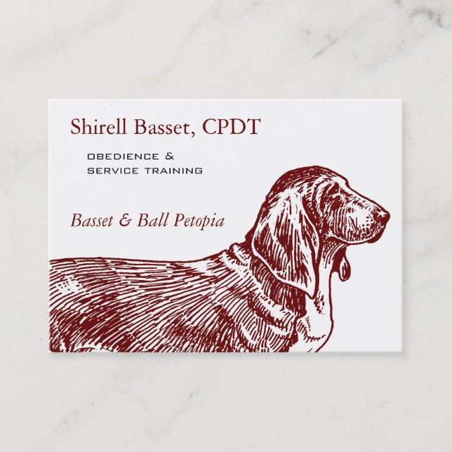 Basset Hound Dog Business Visitenkarte (Vorderseite)
