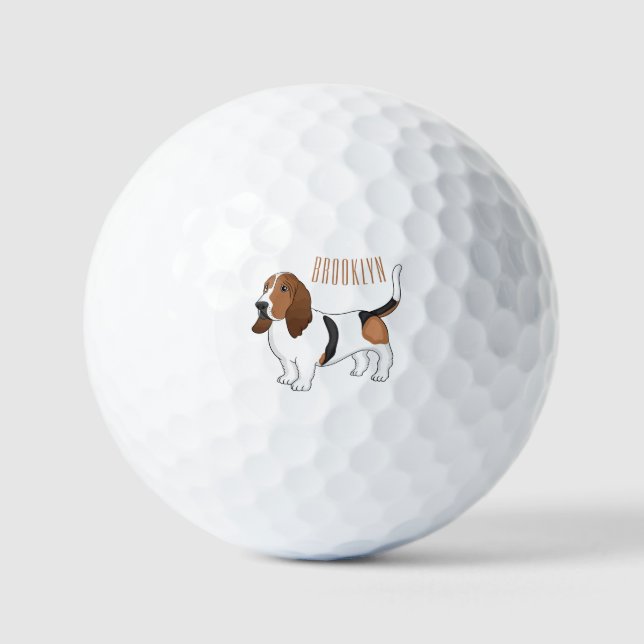 Basset hound dog cartoon illustration  golfball (Vorderseite)