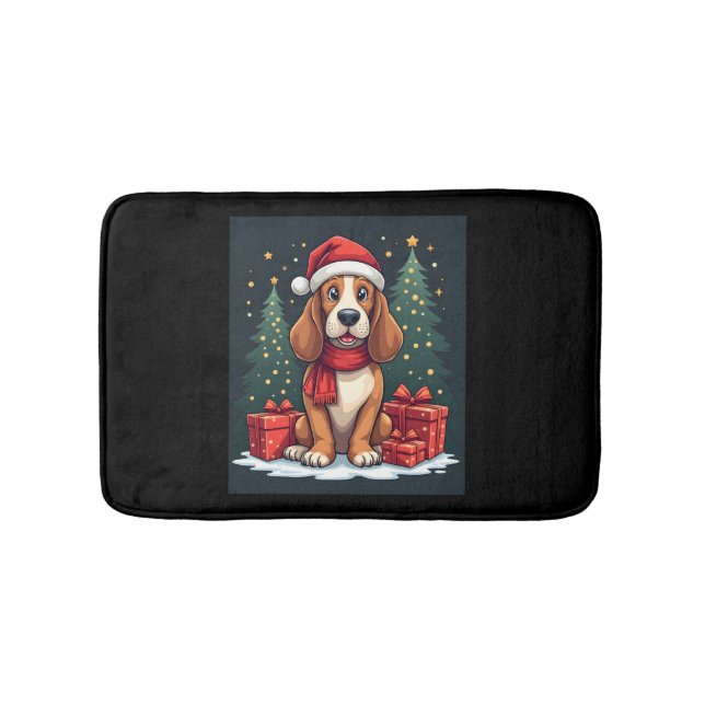 Basset Hound Dog Christmas Parties Santa Dog Lover Badematte (Vorderseite)