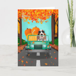 Basset Hound Dog Fall Pumpkin Karte