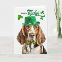 Basset Hound Dog Feelin' Lucky St Patrick's Day