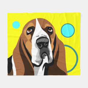 Basset Hound Dog Fleecedecke
