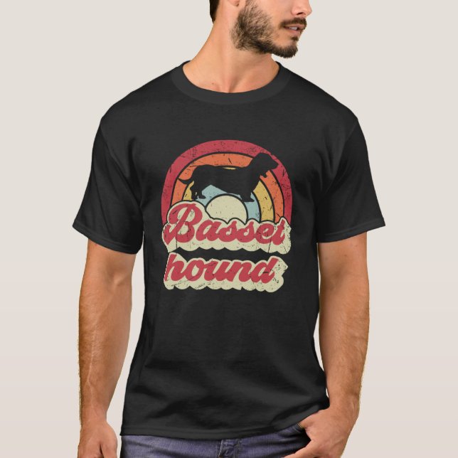 Basset Hound Dog  For Men Women Basset Hound Vinta T-Shirt (Vorderseite)
