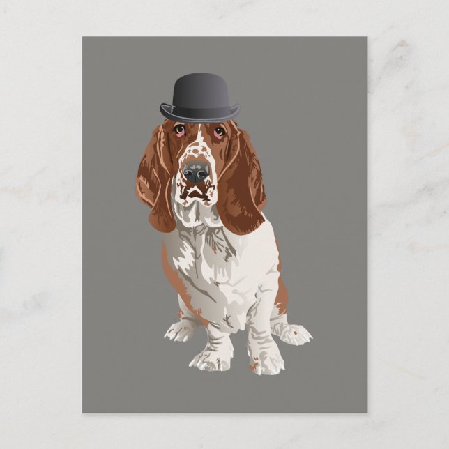Basset Hound Dog Postkarte (Vorderseite)