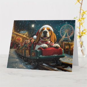 Basset Hound Dog Roller Untersetzer Weihnachten Karte
