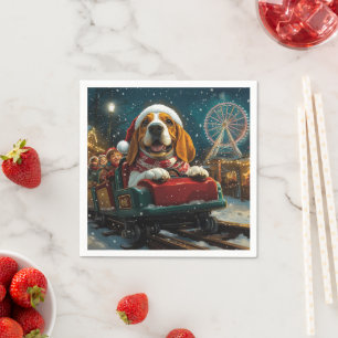 Basset Hound Dog Roller Untersetzer Weihnachten Serviette