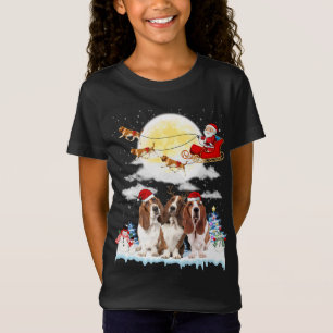 Basset Hound Dog Santa Sleigh Weihnachten T-Shirt