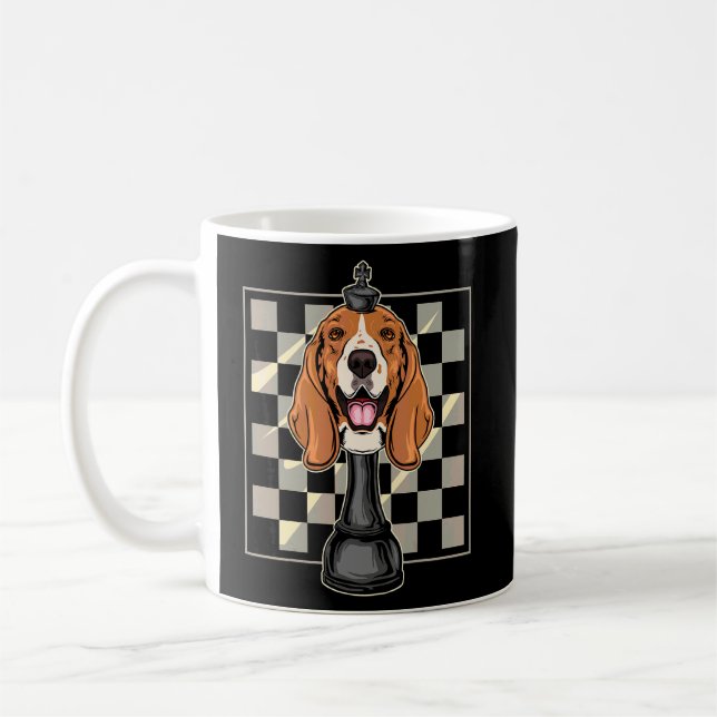 Basset Hound Dog Schach Kaffeetasse (Links)