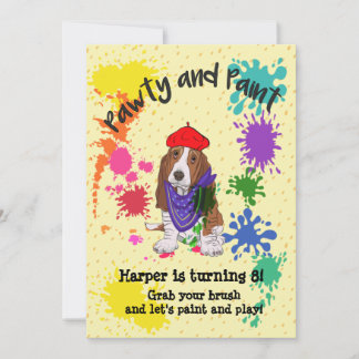 Basset Hound Dog Spaß Kunst Einladung zum Geburtst