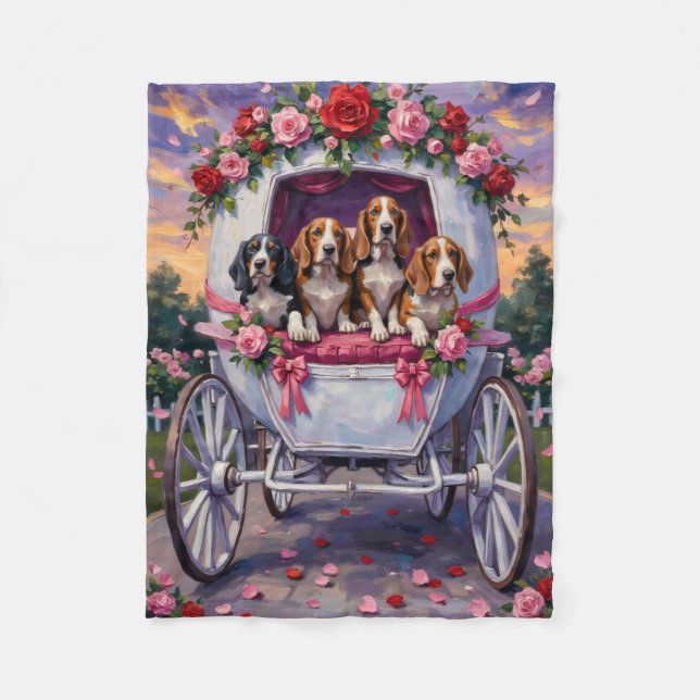 Basset Hound Dog Valentine's Day  Fleecedecke (Vorderseite)