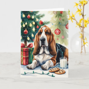 Basset Hound Dog Weihnachtsgrüßen Karte