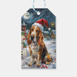 Basset Hound Dog Winter Wunderland Weihnachtsfreud Geschenkanhänger