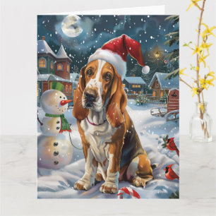 Basset Hound Dog Winter Wunderland Weihnachtsfreud Karte