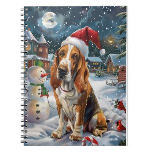 Basset Hound Dog Winter Wunderland Weihnachtsfreud Notizblock