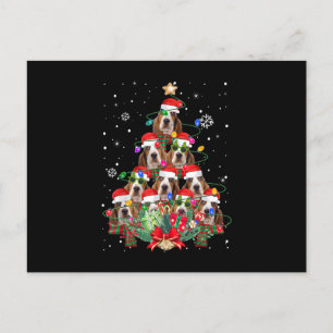Basset Hound Dogs Tree Christmas Pajama Xmas Gifts Feiertagspostkarte