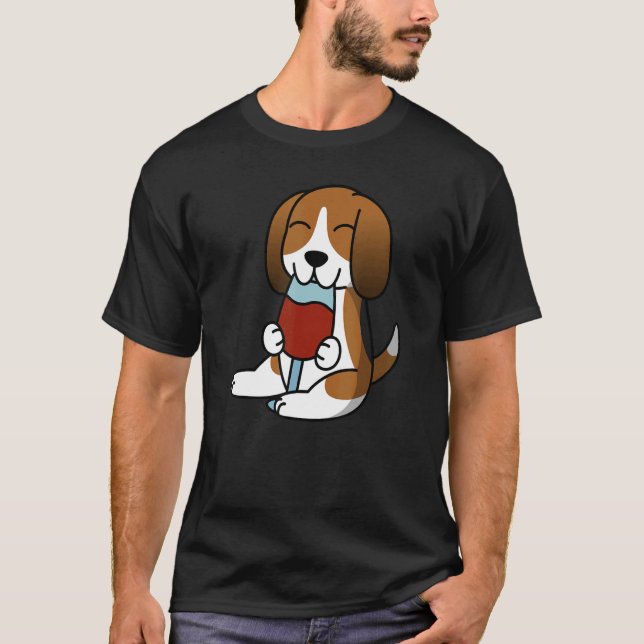 Basset Hound Drink Wine Dog T-Shirt (Vorderseite)