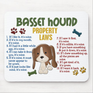 Basset Hound-Eigentums-Gesetze 4 Mousepad
