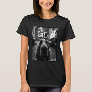 Basset Hound erwischt Weihnachtsmann auf der Kamer T-Shirt