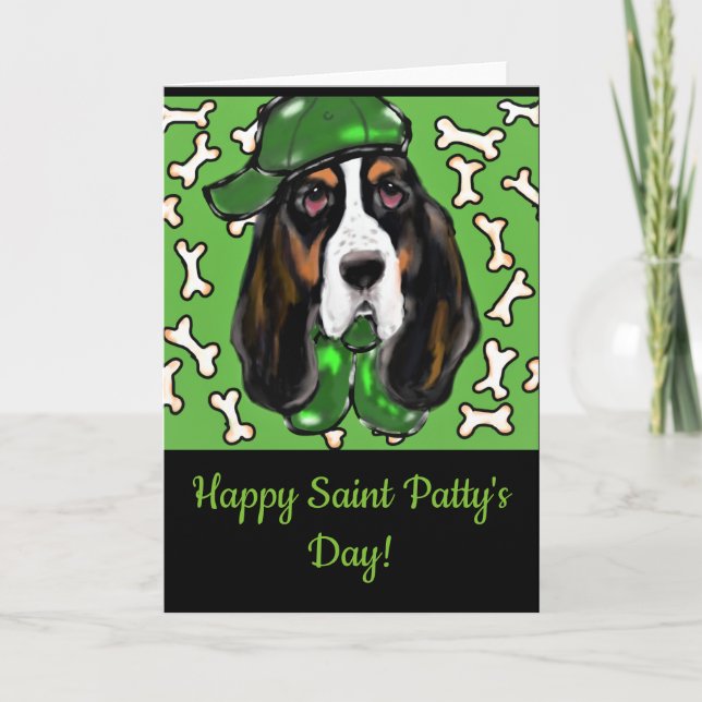 Basset Hound Feiertagskarte (Vorderseite)