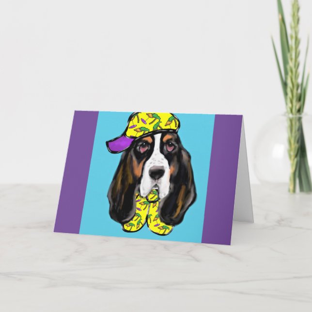 Basset Hound Feiertagskarte (Vorderseite)