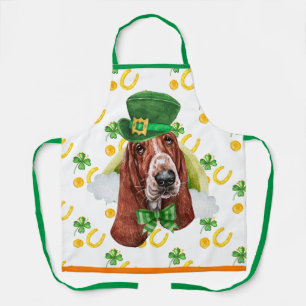 Basset Hound Ferienheim Dekoration St. Patrick Tag Schürze