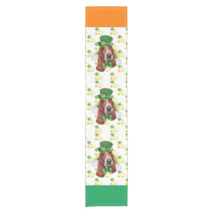 Basset Hound Ferienheim Dekoration St. Patrick's D Kurzer Tischläufer