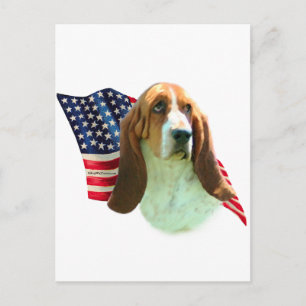 Basset Hound Flag Postkarte