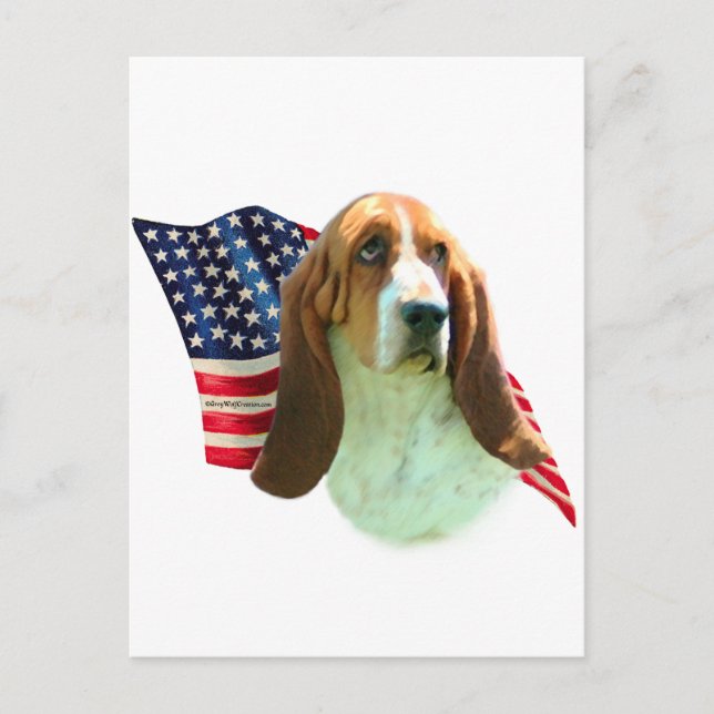 Basset Hound Flag Postkarte (Vorderseite)